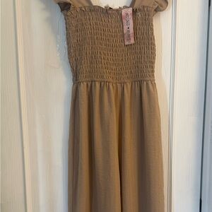 Inspired Hearts Taupe Smocked Top